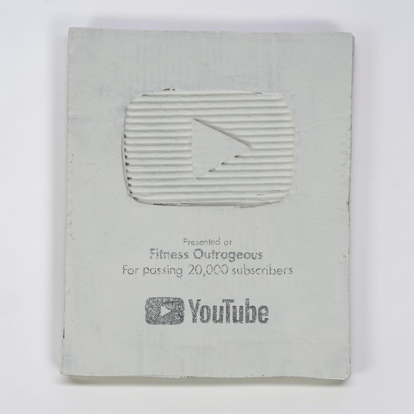 20k Subs Cardboard Plaque