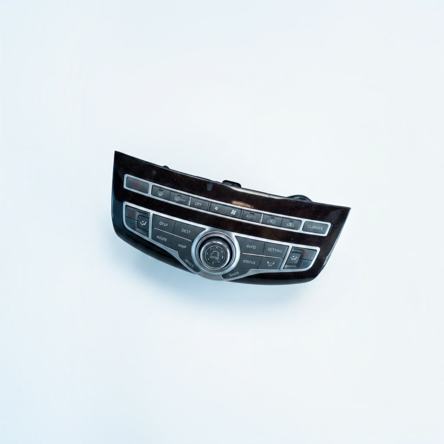 Outrageous Art car center console control panel with dark polished finish and intuitive button layout