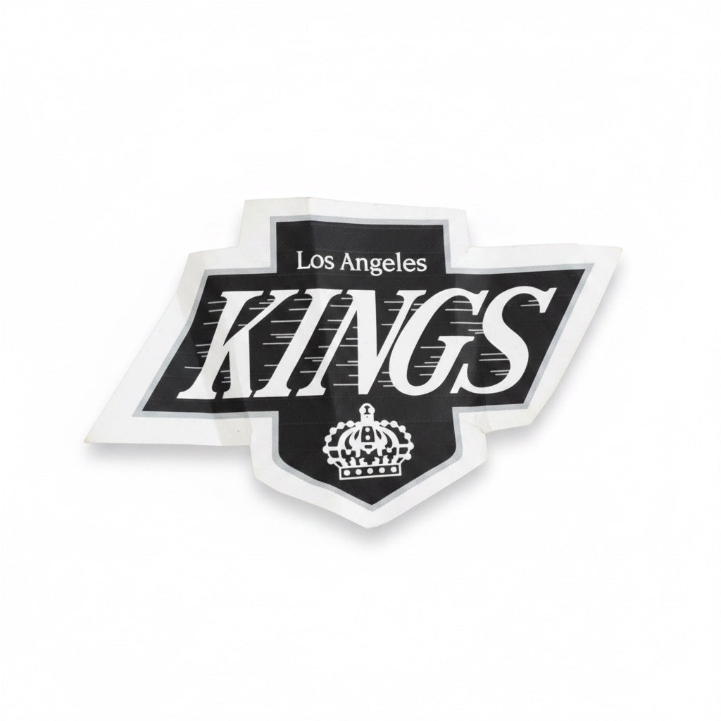 Outrageous Art Los Angeles Kings black and white vinyl adhesive decal featuring the team wordmark and crown logo.