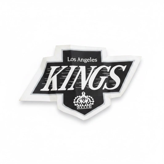 Outrageous Art Los Angeles Kings black and white vinyl adhesive decal featuring the team wordmark and crown logo.