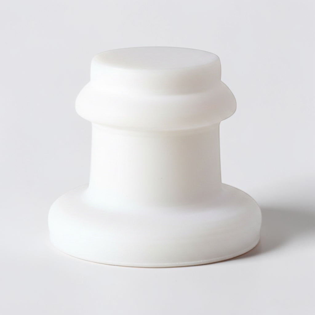 Outrageous Art minimalist white pedestal base with a matte finish and architectural silhouette for home decor displays.