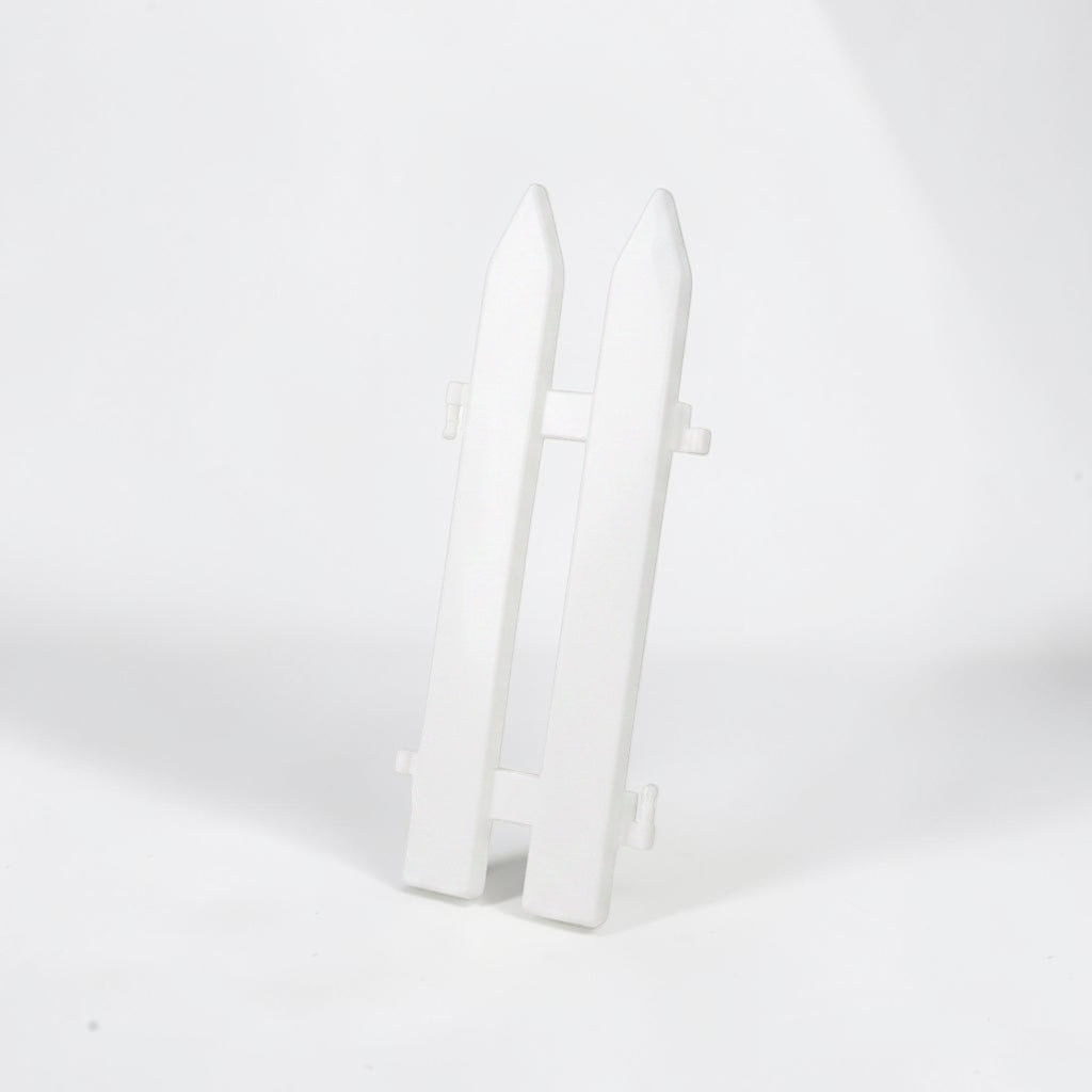 Outrageous Art white plastic picket fence piece with pointed finials for miniature gardens and holiday displays